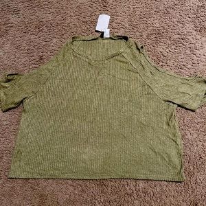 ZARA Crop Tee - Olive Green
